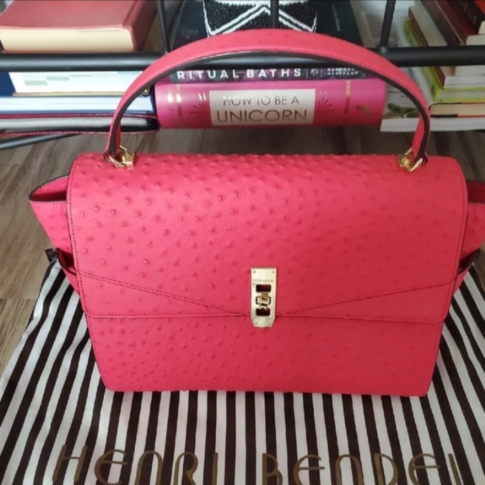 HENRI BENDEL Uptown Ostrich Satchel
